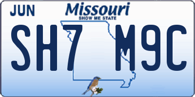 MO license plate SH7M9C