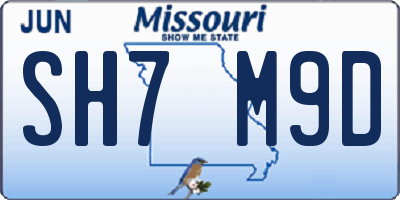 MO license plate SH7M9D