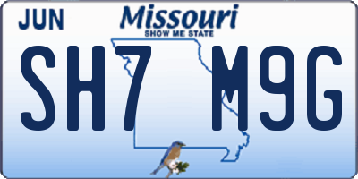 MO license plate SH7M9G
