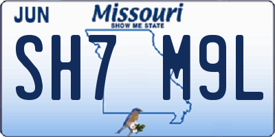 MO license plate SH7M9L