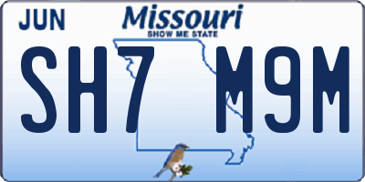 MO license plate SH7M9M