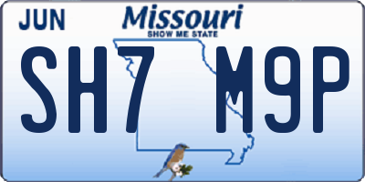 MO license plate SH7M9P