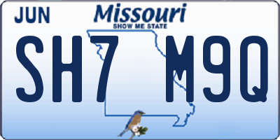 MO license plate SH7M9Q