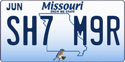 MO license plate SH7M9R