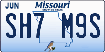 MO license plate SH7M9S