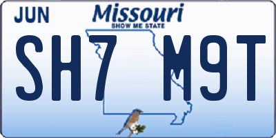 MO license plate SH7M9T