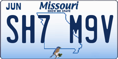 MO license plate SH7M9V
