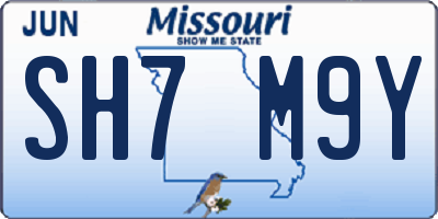 MO license plate SH7M9Y