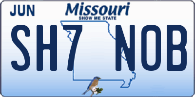 MO license plate SH7N0B