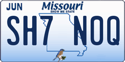 MO license plate SH7N0Q