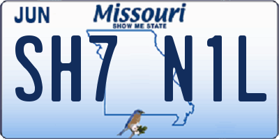 MO license plate SH7N1L