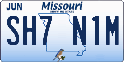 MO license plate SH7N1M