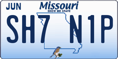 MO license plate SH7N1P