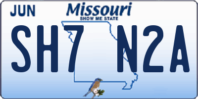 MO license plate SH7N2A