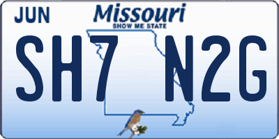 MO license plate SH7N2G
