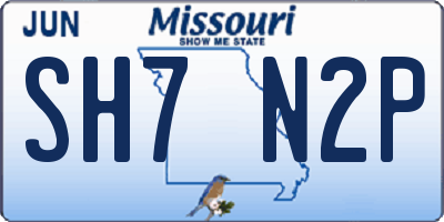 MO license plate SH7N2P