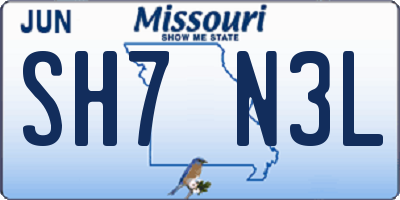 MO license plate SH7N3L