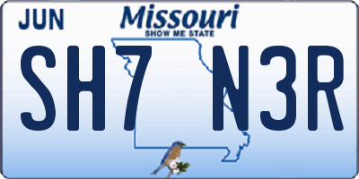 MO license plate SH7N3R