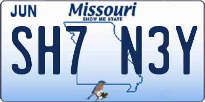 MO license plate SH7N3Y
