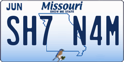 MO license plate SH7N4M