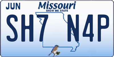 MO license plate SH7N4P