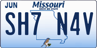 MO license plate SH7N4V