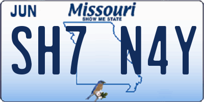 MO license plate SH7N4Y