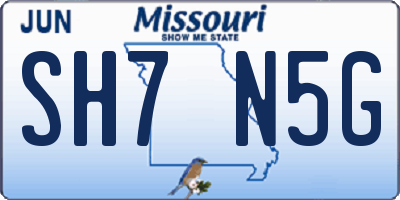 MO license plate SH7N5G