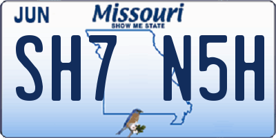 MO license plate SH7N5H