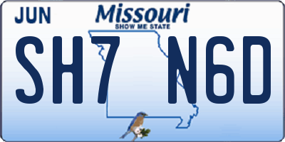 MO license plate SH7N6D