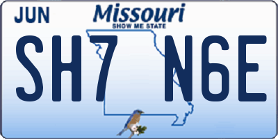 MO license plate SH7N6E