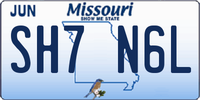 MO license plate SH7N6L
