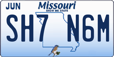 MO license plate SH7N6M