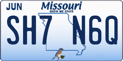 MO license plate SH7N6Q