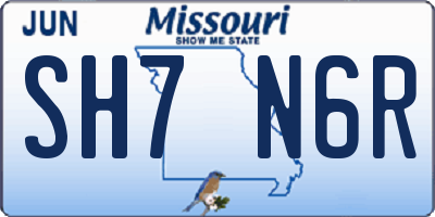 MO license plate SH7N6R