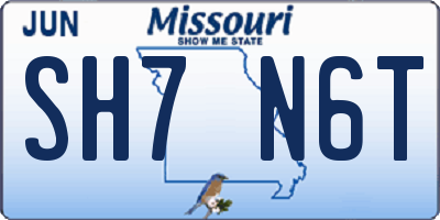 MO license plate SH7N6T