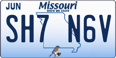 MO license plate SH7N6V