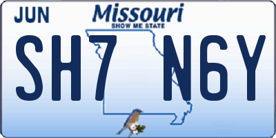 MO license plate SH7N6Y