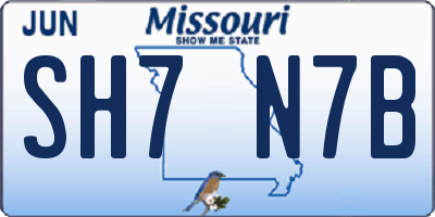 MO license plate SH7N7B