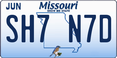 MO license plate SH7N7D