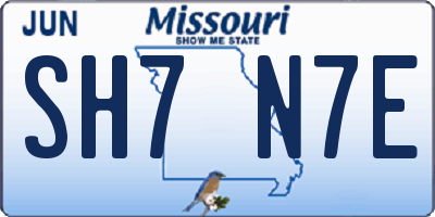 MO license plate SH7N7E