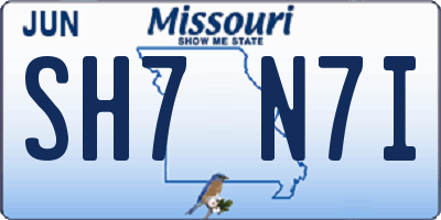 MO license plate SH7N7I