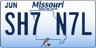 MO license plate SH7N7L