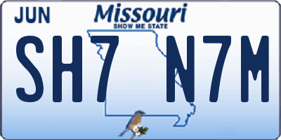 MO license plate SH7N7M