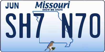 MO license plate SH7N7O