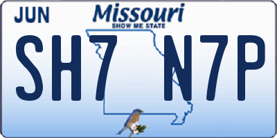 MO license plate SH7N7P
