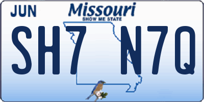MO license plate SH7N7Q
