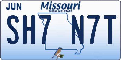 MO license plate SH7N7T