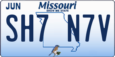 MO license plate SH7N7V