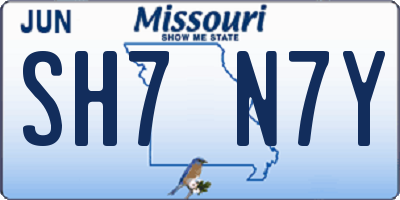MO license plate SH7N7Y